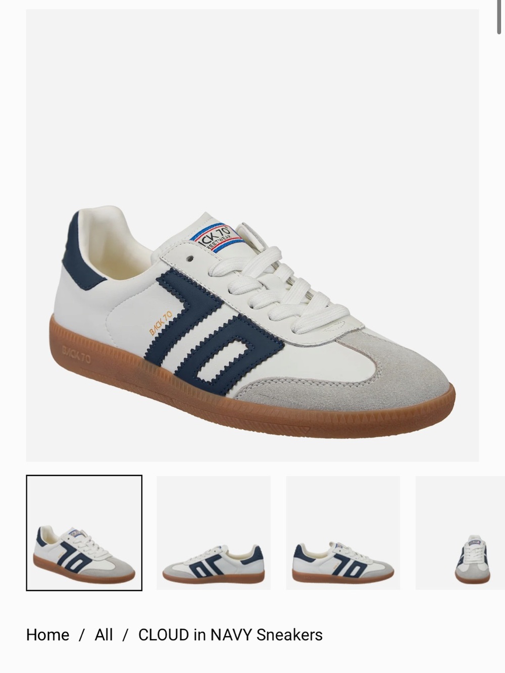CLOUD Women's Athletic Sneakers in Navy, White and Gum